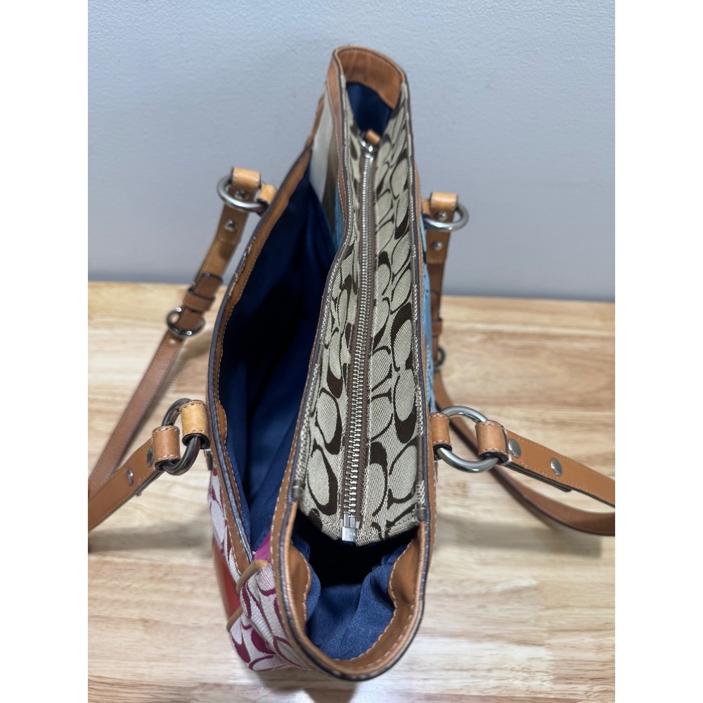 COACH Multicolor Patchwork Tote Bag Two Handles Z… - image 10
